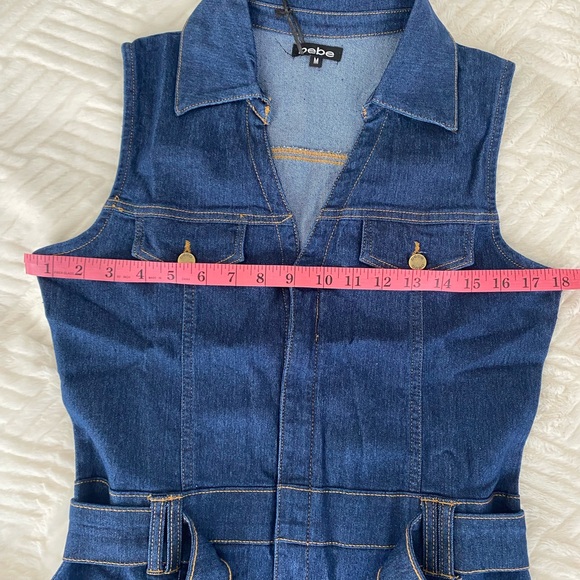 ZARA JUNIOR’S TIE FRONT DRESS WITH HIDDEN POCKET COLOR INDIGO WASH SIZE M - Picture 9 of 11